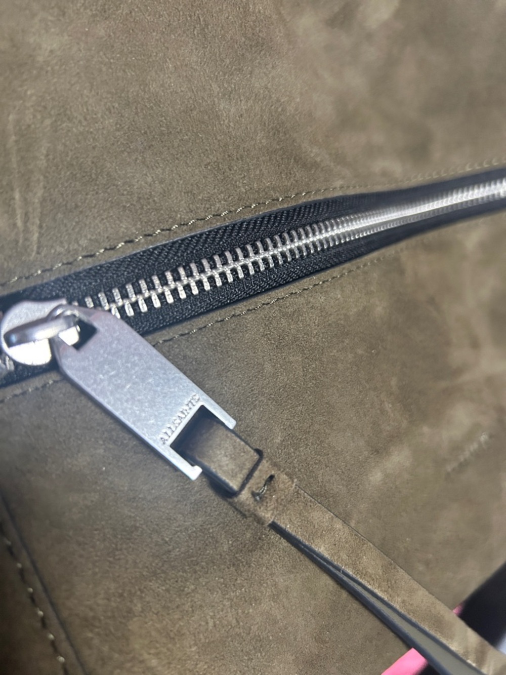 AllSAINTS Olive Vega Suede Shoulder Bag - Picture 11 of 15